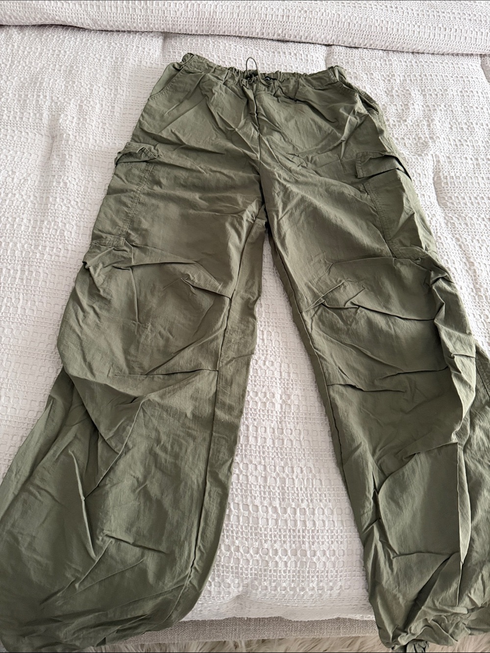Love Tree Olive Cargo Pants with Drawstring Waist